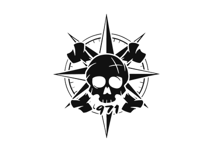 Illustration Boussole pirate 971 en noir