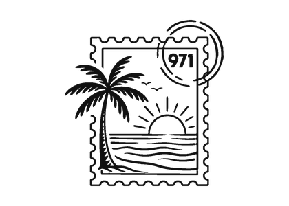 Illustration Stamp 971 en noir