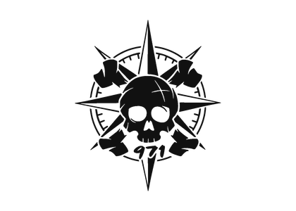 Illustration Boussole pirate 971 en noir